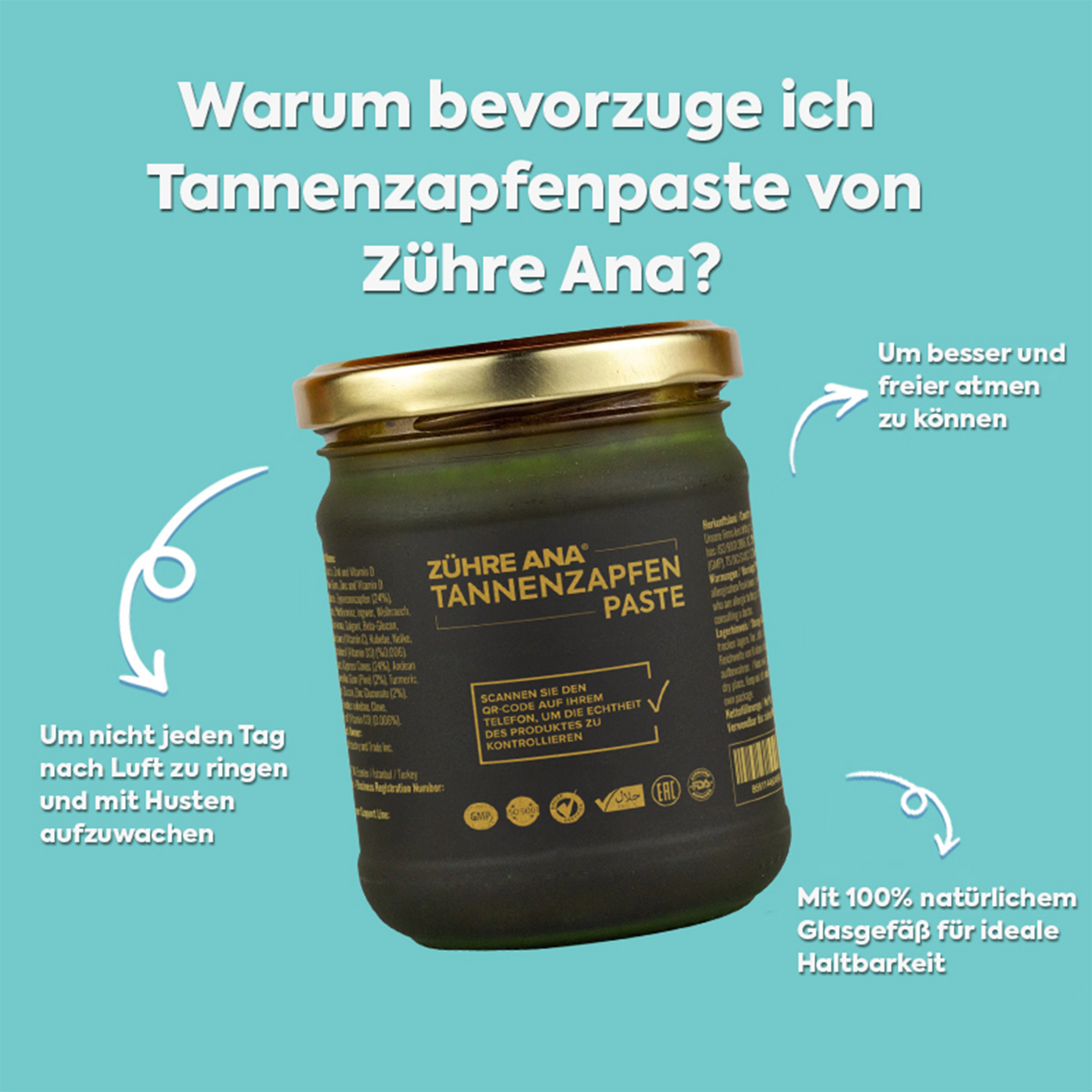 Zühre Ana Tannenzapfenpaste–Natürliche Atemunterstützung mit Vitaminen - Görsel 2