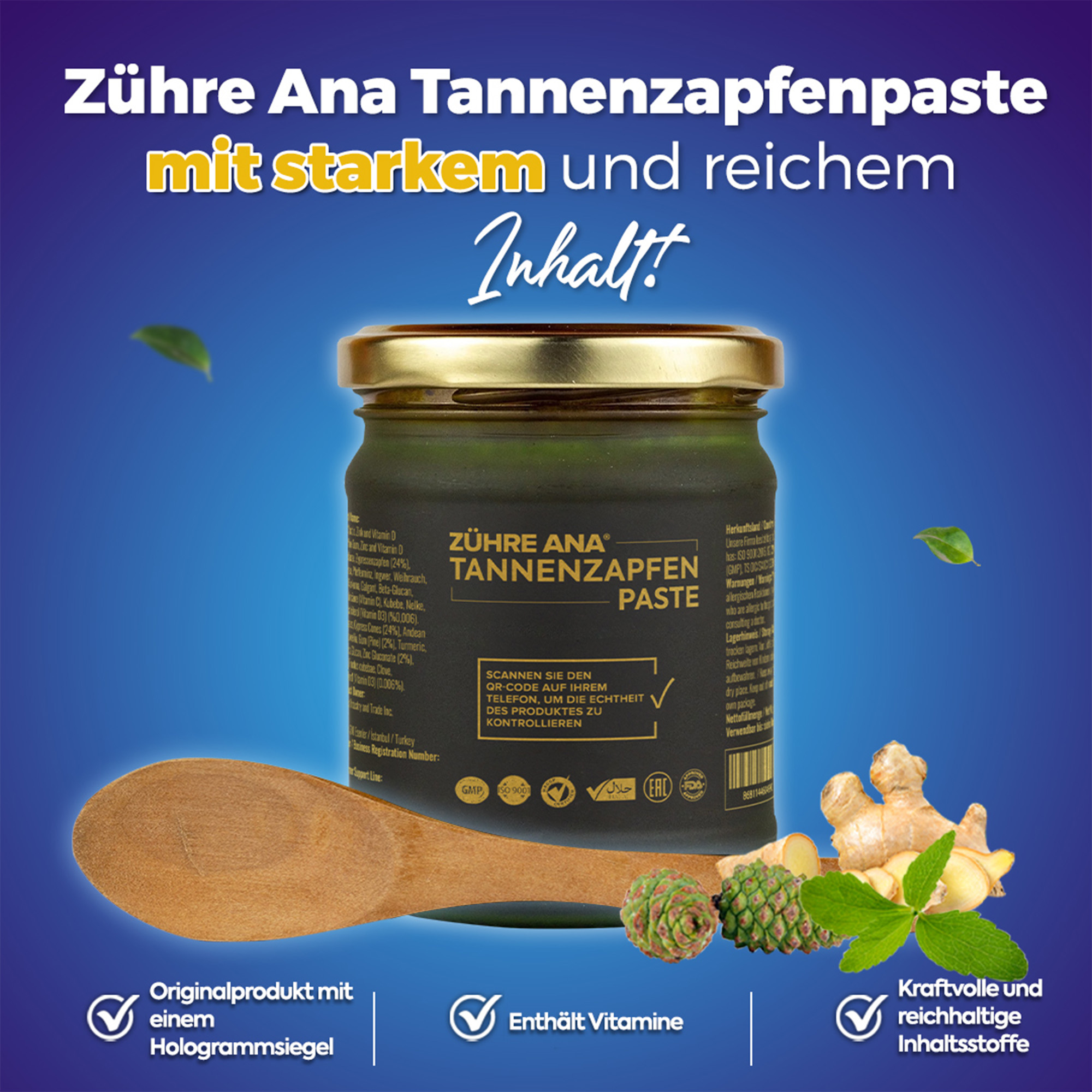 Zühre Ana Tannenzapfenpaste–Natürliche Atemunterstützung mit Vitaminen - Görsel 4