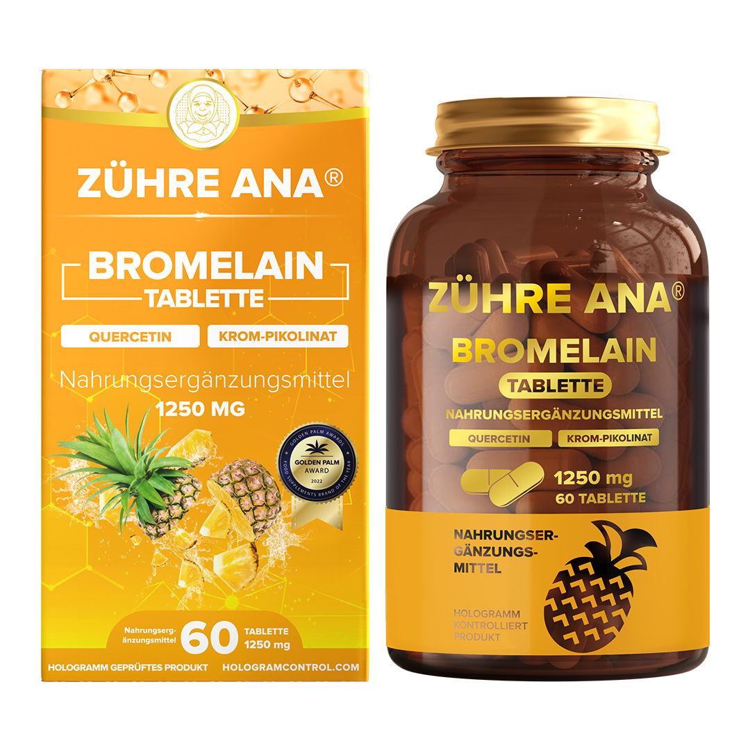 Zühre Ana Bromelain-Kapseln – 1250 mg, 60 Kapseln natürlicher Ananasextrakt