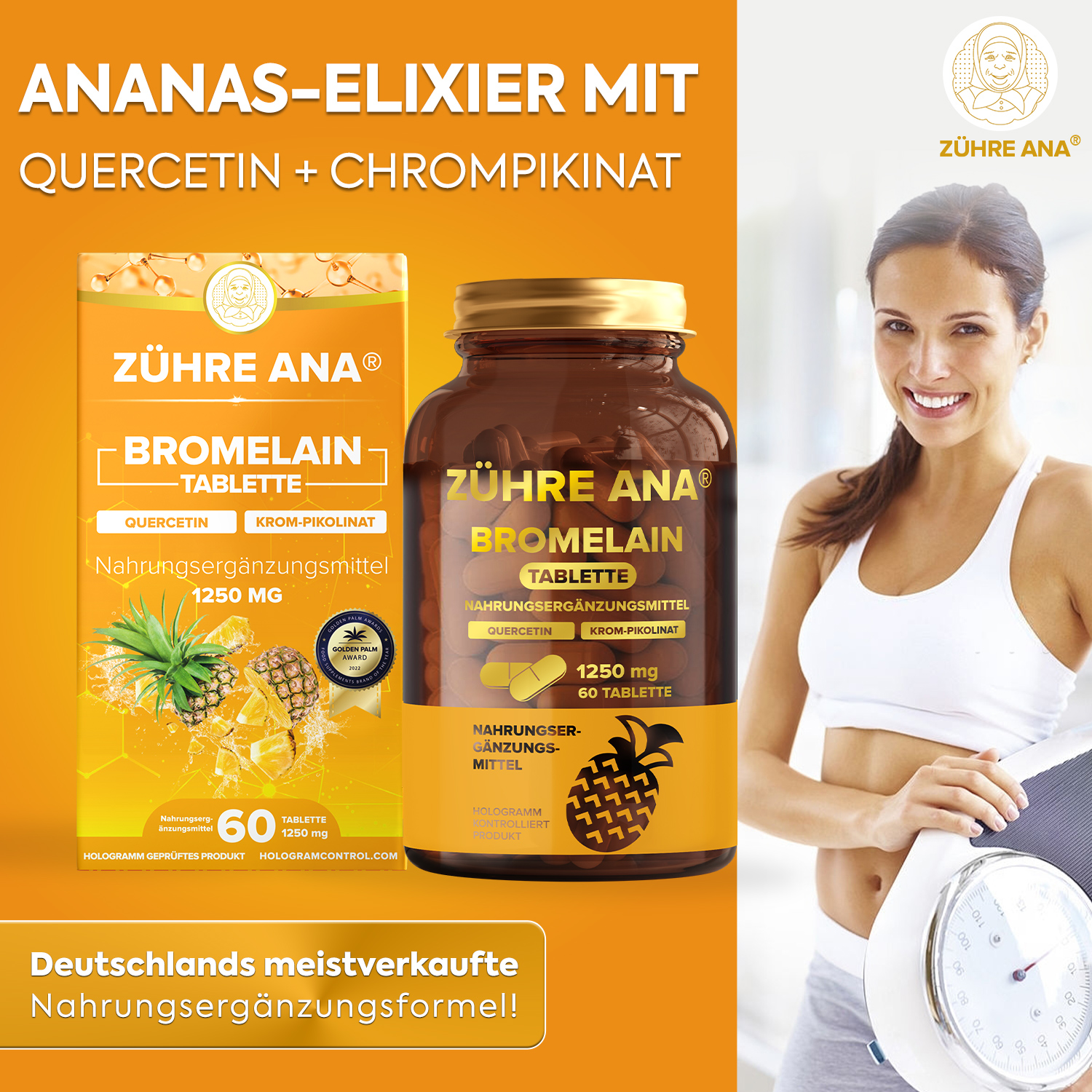 Zühre Ana Bromelain-Kapseln – 1250 mg, 60 Kapseln natürlicher Ananasextrakt - Görsel 2