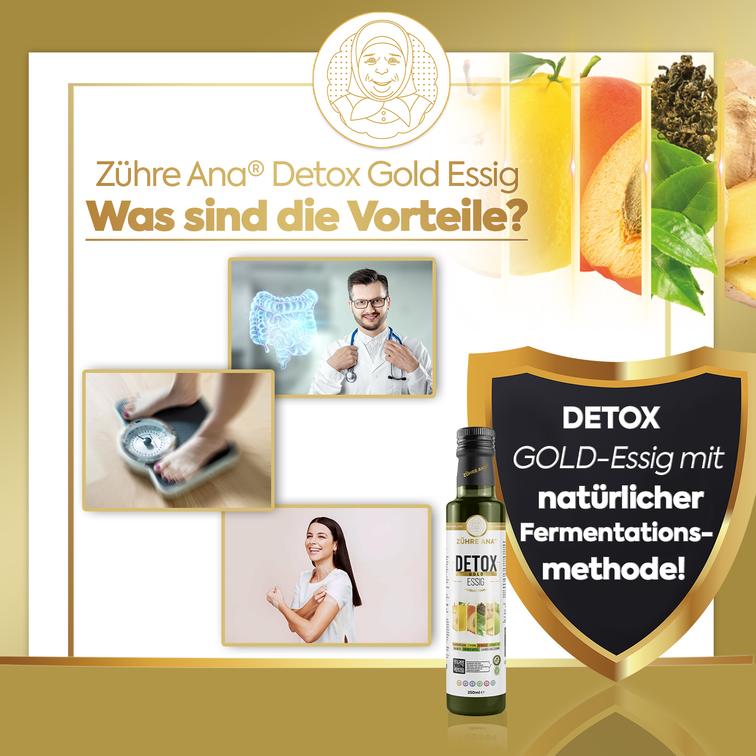 Zühre Ana Detox Golden Vinegar – Natürlicher fermentierter Essig zur Gewichtskontrolle - Görsel 2