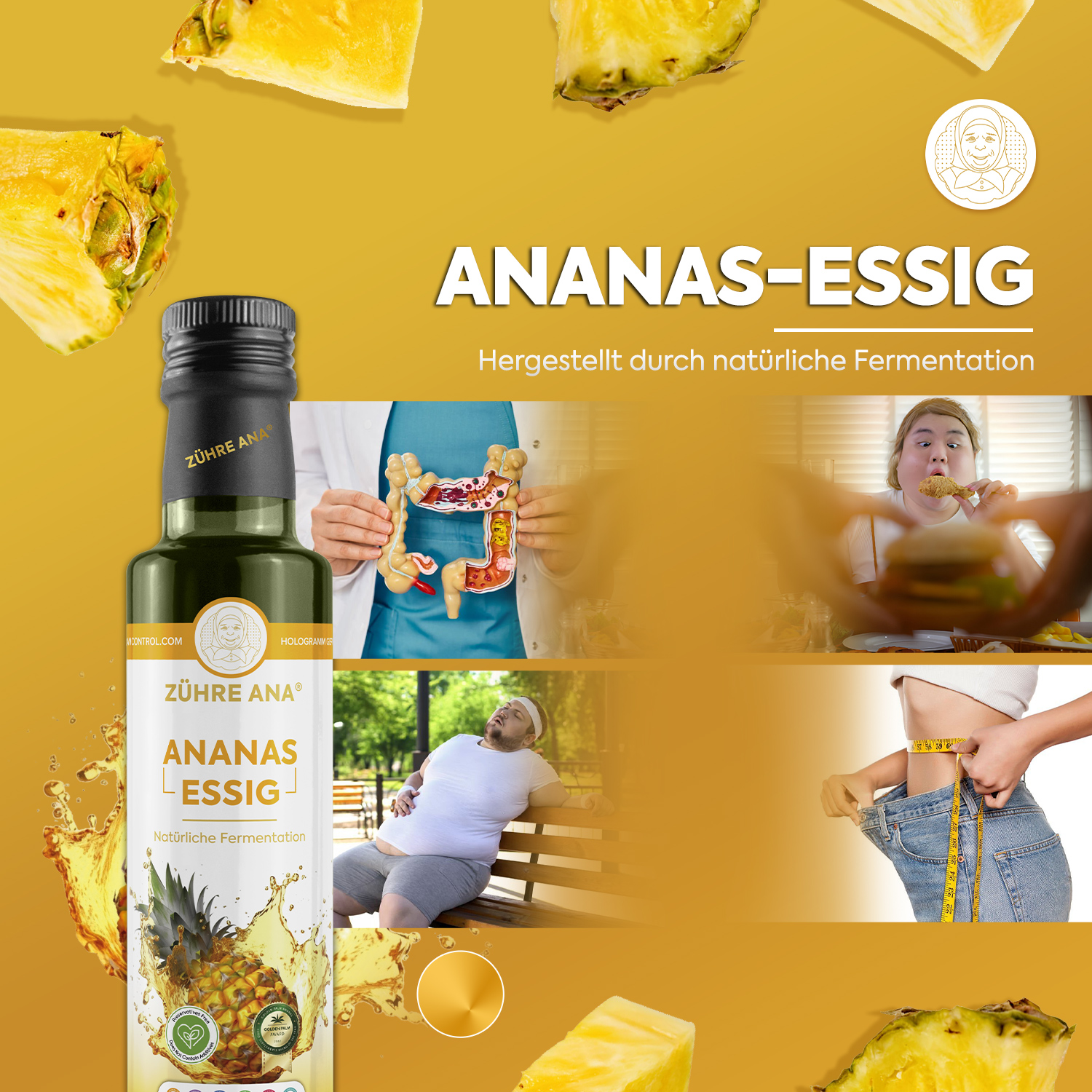 Zühre Ana Ananasessig – natürlich fermentiert, 500 ml – vegan - Görsel 2