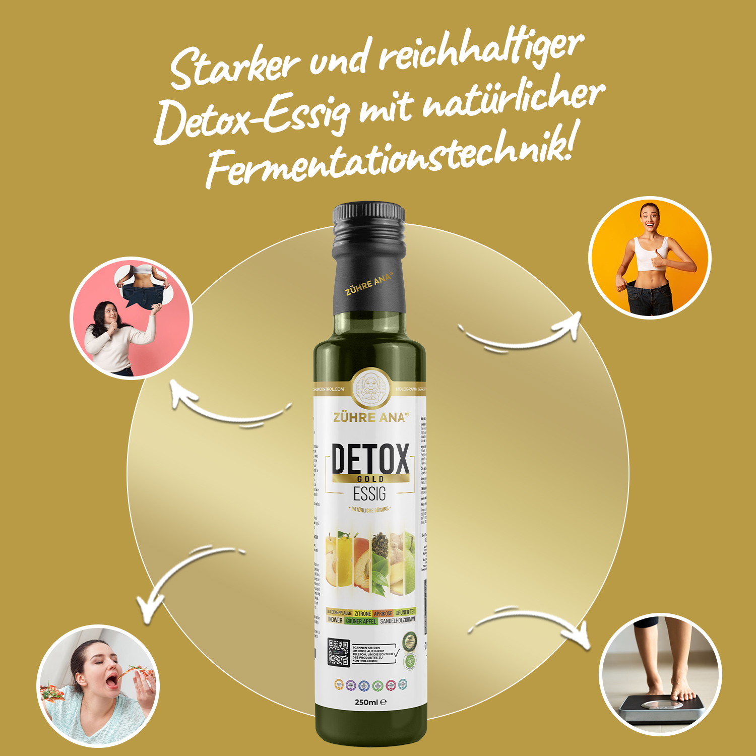 Zühre Ana Detox Golden Vinegar – Natürlicher fermentierter Essig zur Gewichtskontrolle - Görsel 4
