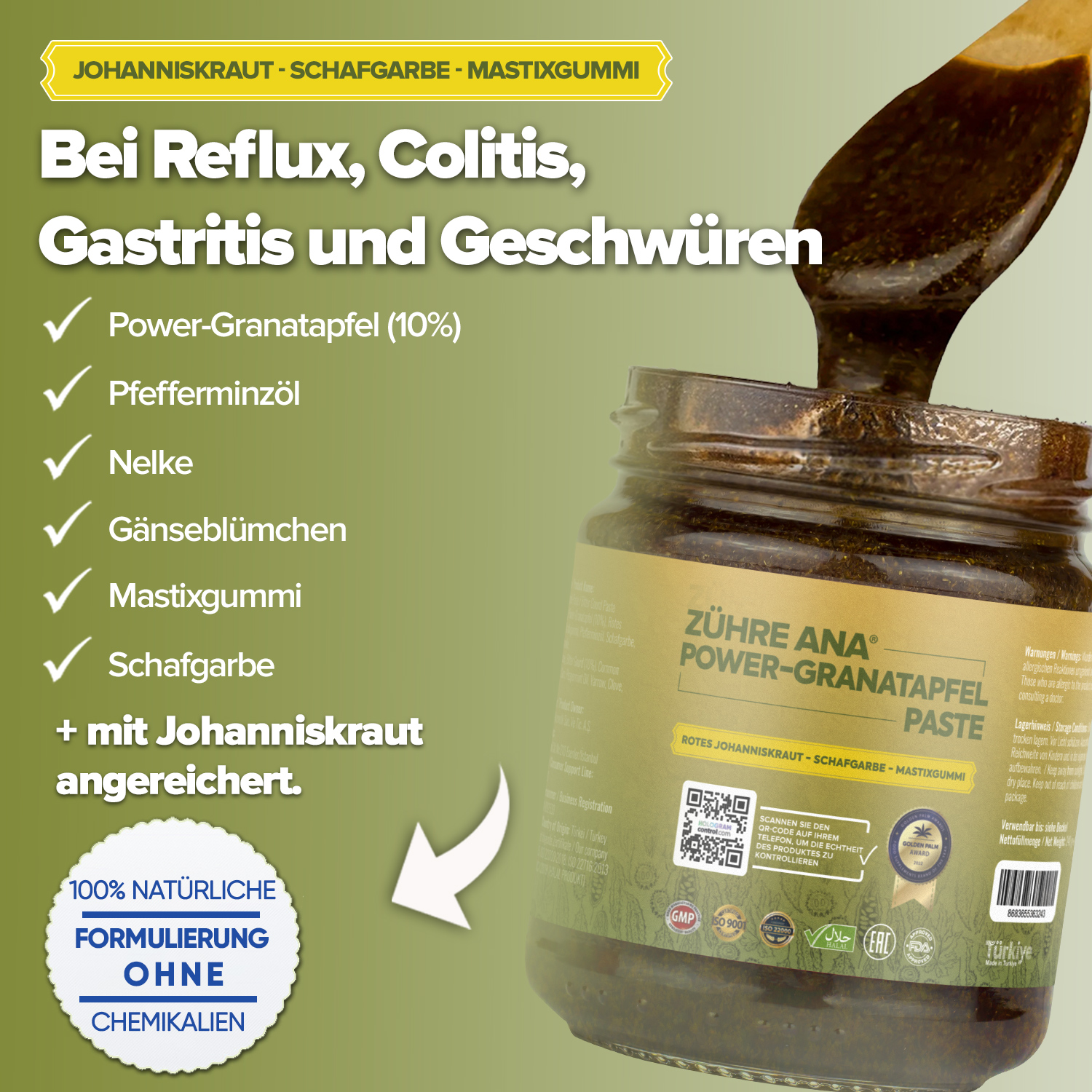 Zühre Ana Power-Granatapfel-Paste Natürliche Hilfe bei Magenproblemen - Görsel 4