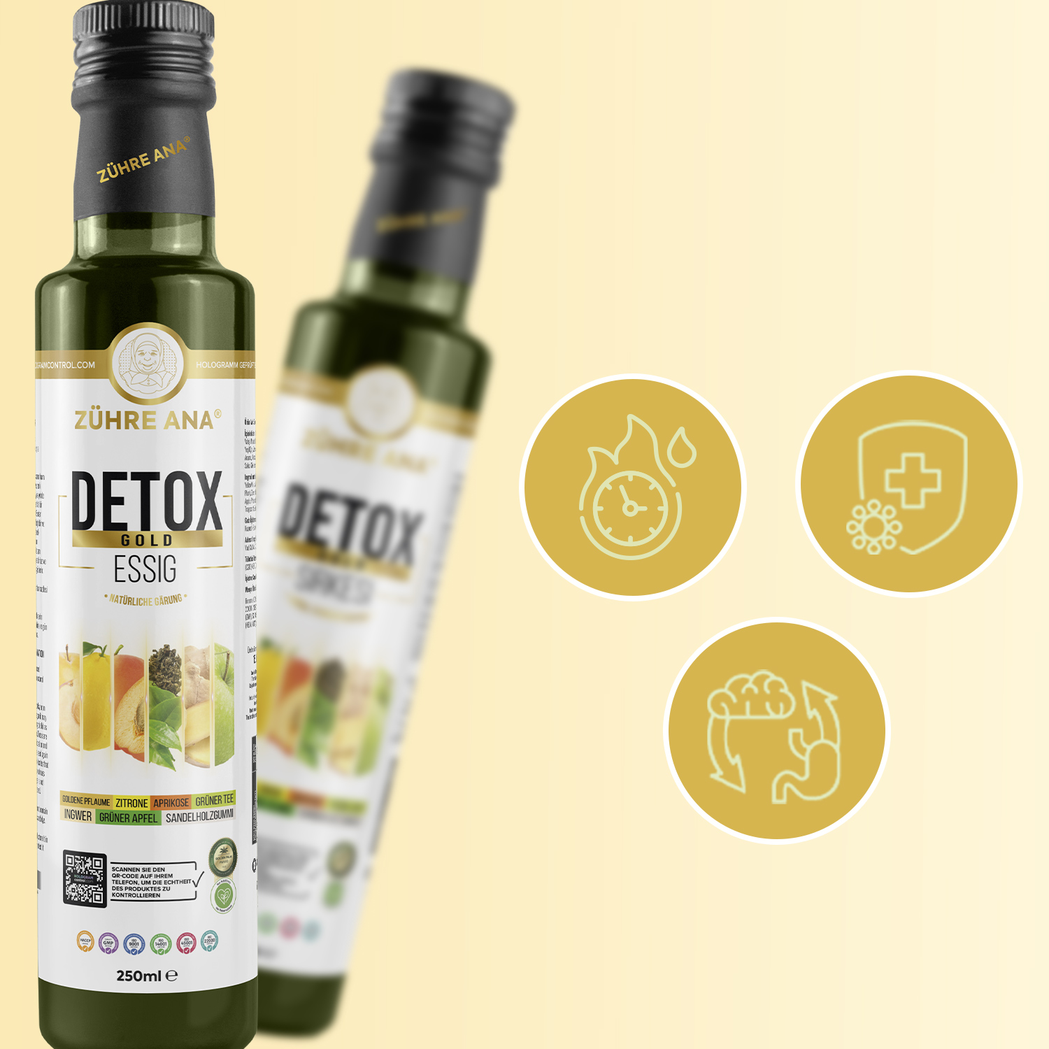Zühre Ana Detox Golden Vinegar – Natürlicher fermentierter Essig zur Gewichtskontrolle - Görsel 5