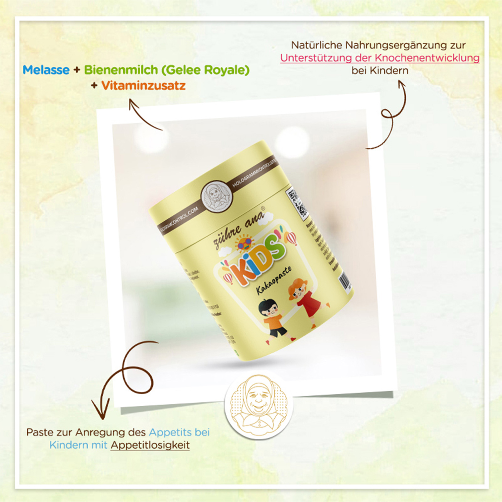 Zühre Ana Kinder Kakao Paste-Immunsystem, Multivitamin - Görsel 5