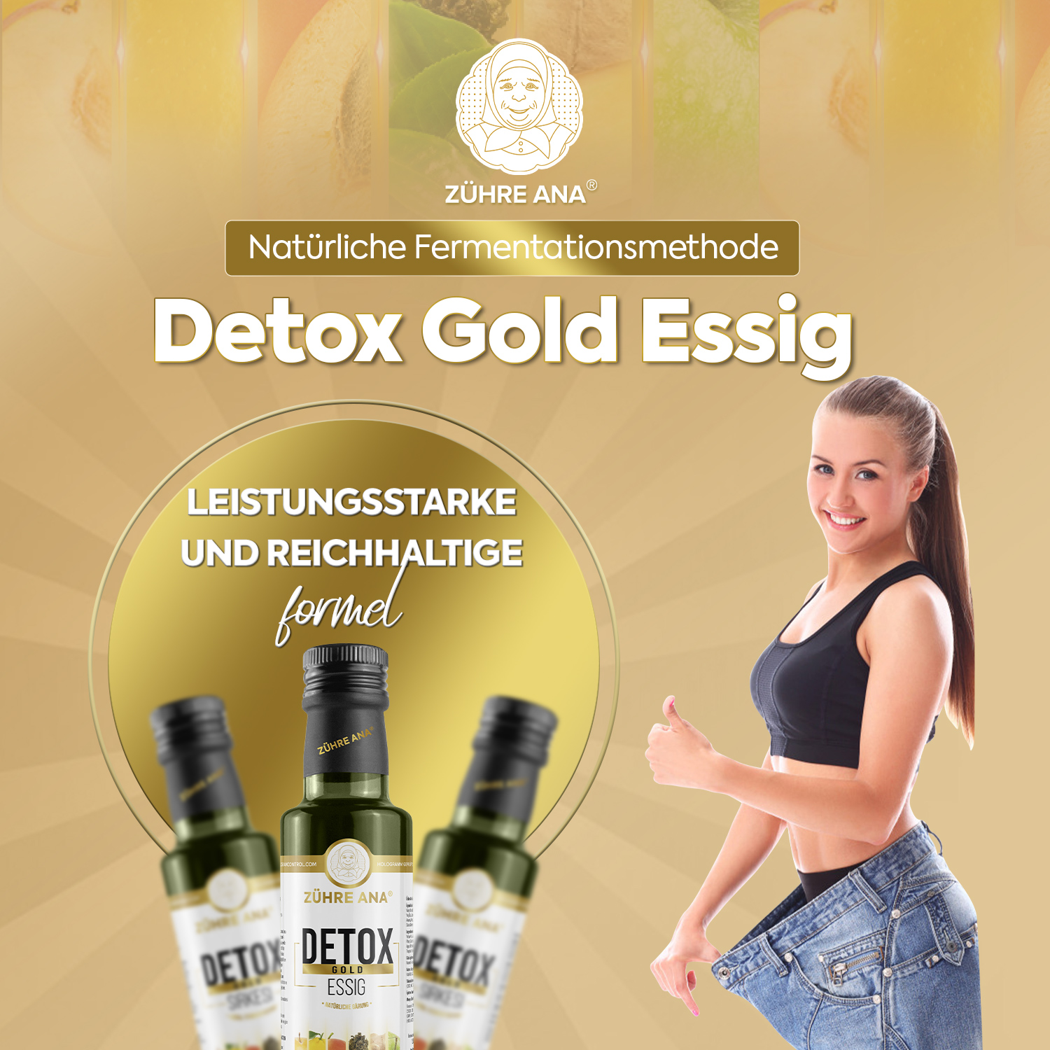 Zühre Ana Detox Golden Vinegar – Natürlicher fermentierter Essig zur Gewichtskontrolle - Görsel 6