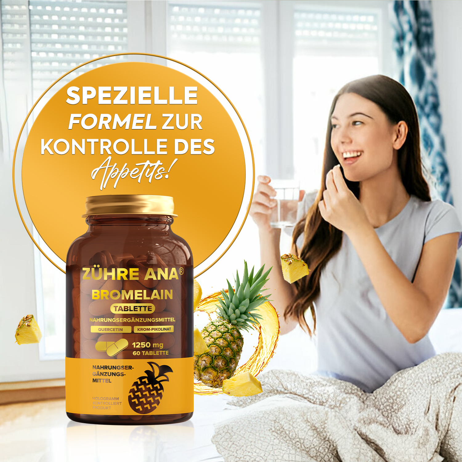 Zühre Ana Bromelain-Kapseln – 1250 mg, 60 Kapseln natürlicher Ananasextrakt - Görsel 7