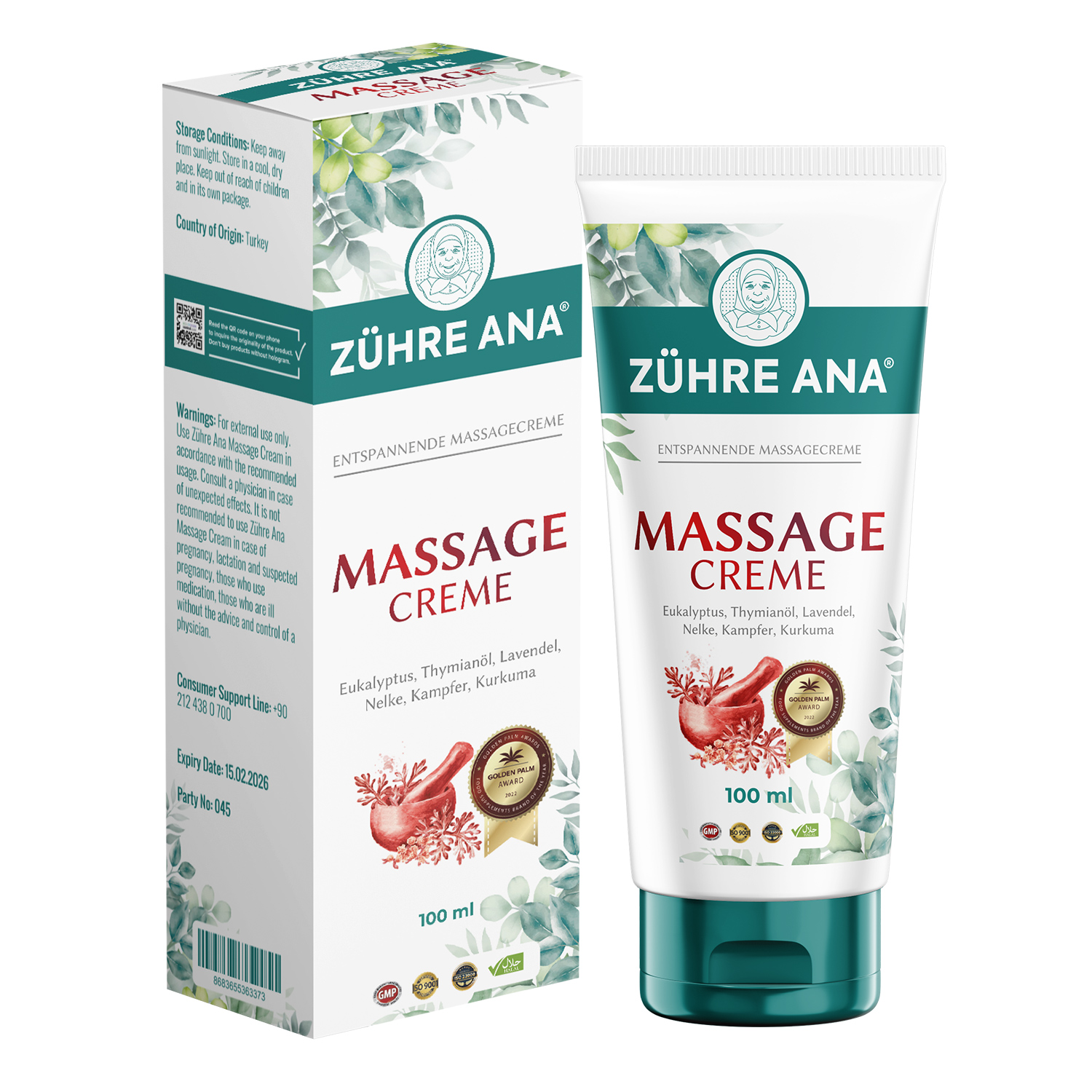 Zühre Ana Massagecreme 100 ml – Natürliche Formel bei Gelenk- und Muskelschmerzen