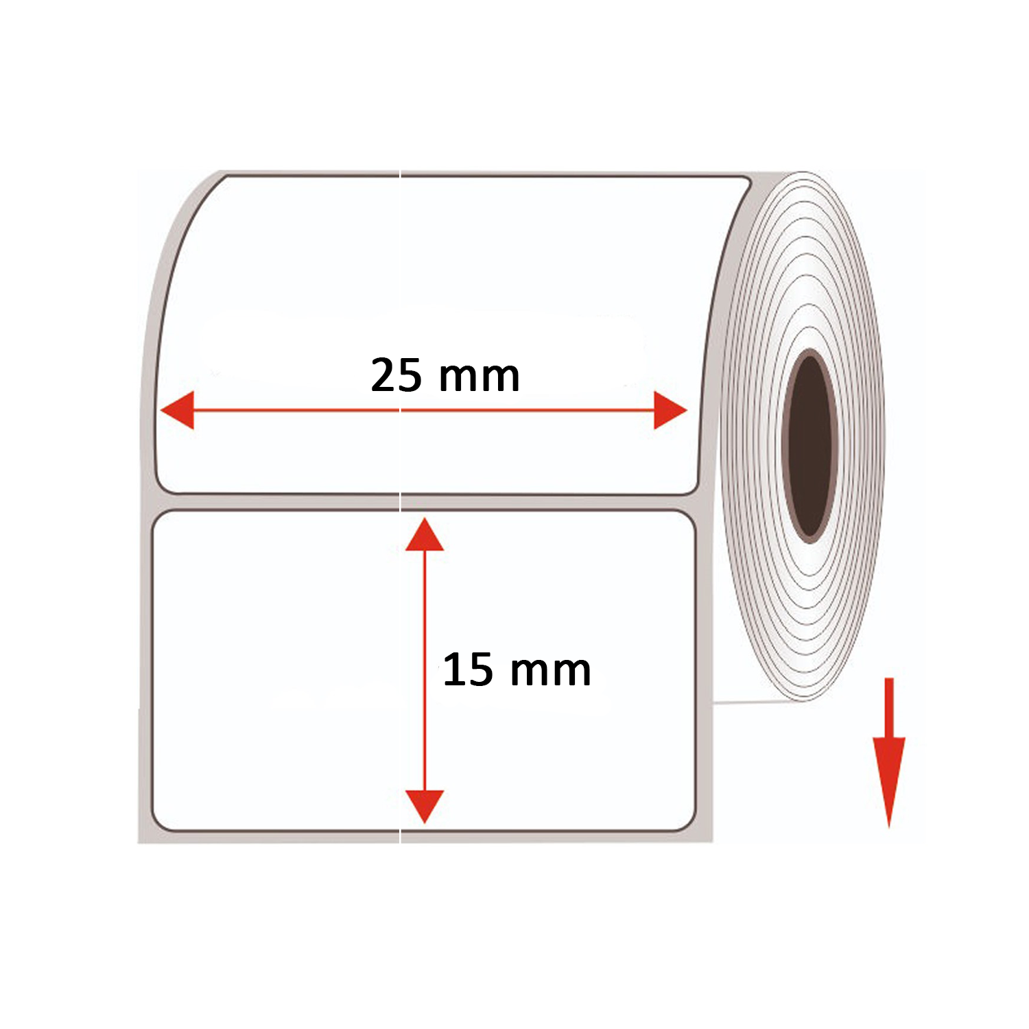 GoodMarkt Thermodirekt Etiketten selbstklebend | 25x15 mm 1 Rolle, weiß, 1000 Etiketten - Görsel 6