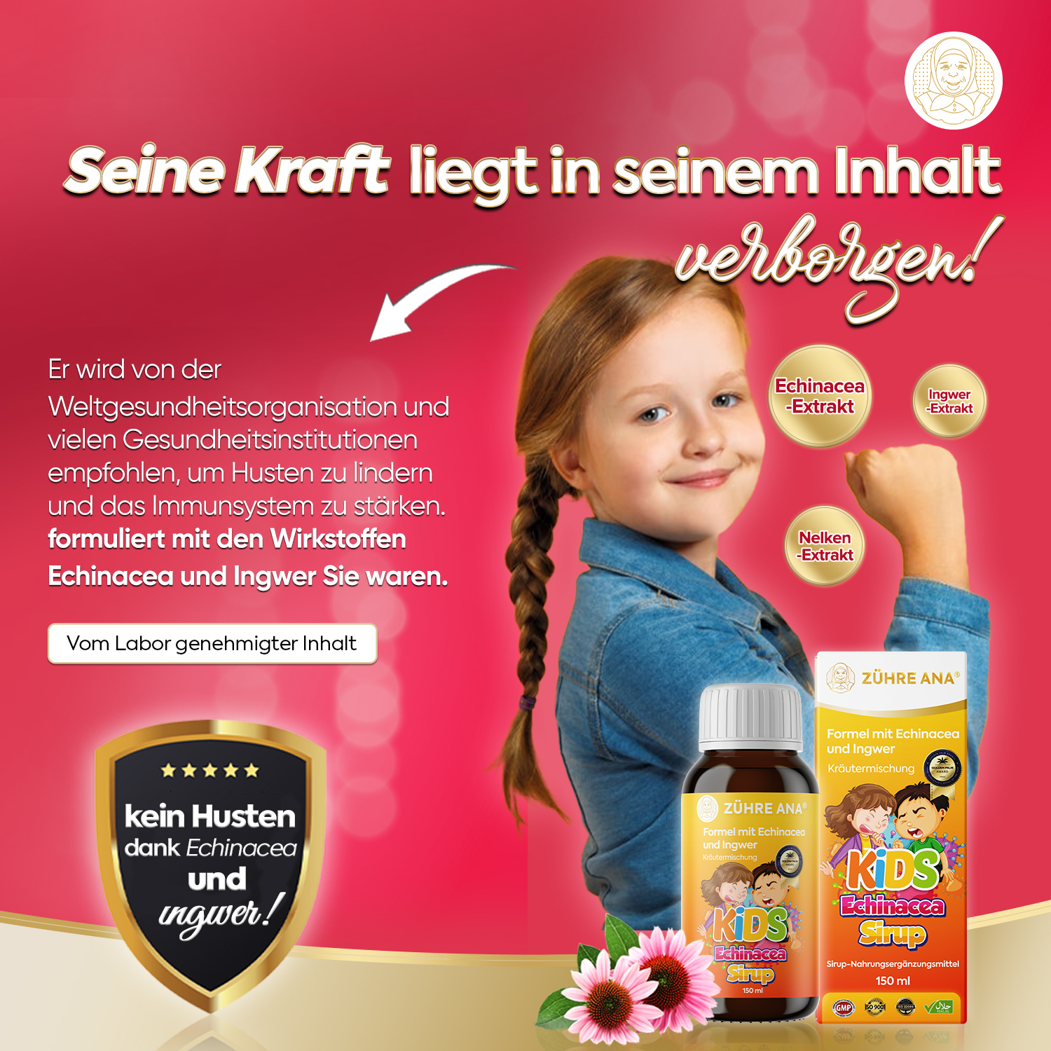 Zühre Ana Ekinezya Şurubu - ekinezya ve zencefil ekstreleri (150 ml) - Görsel 3
