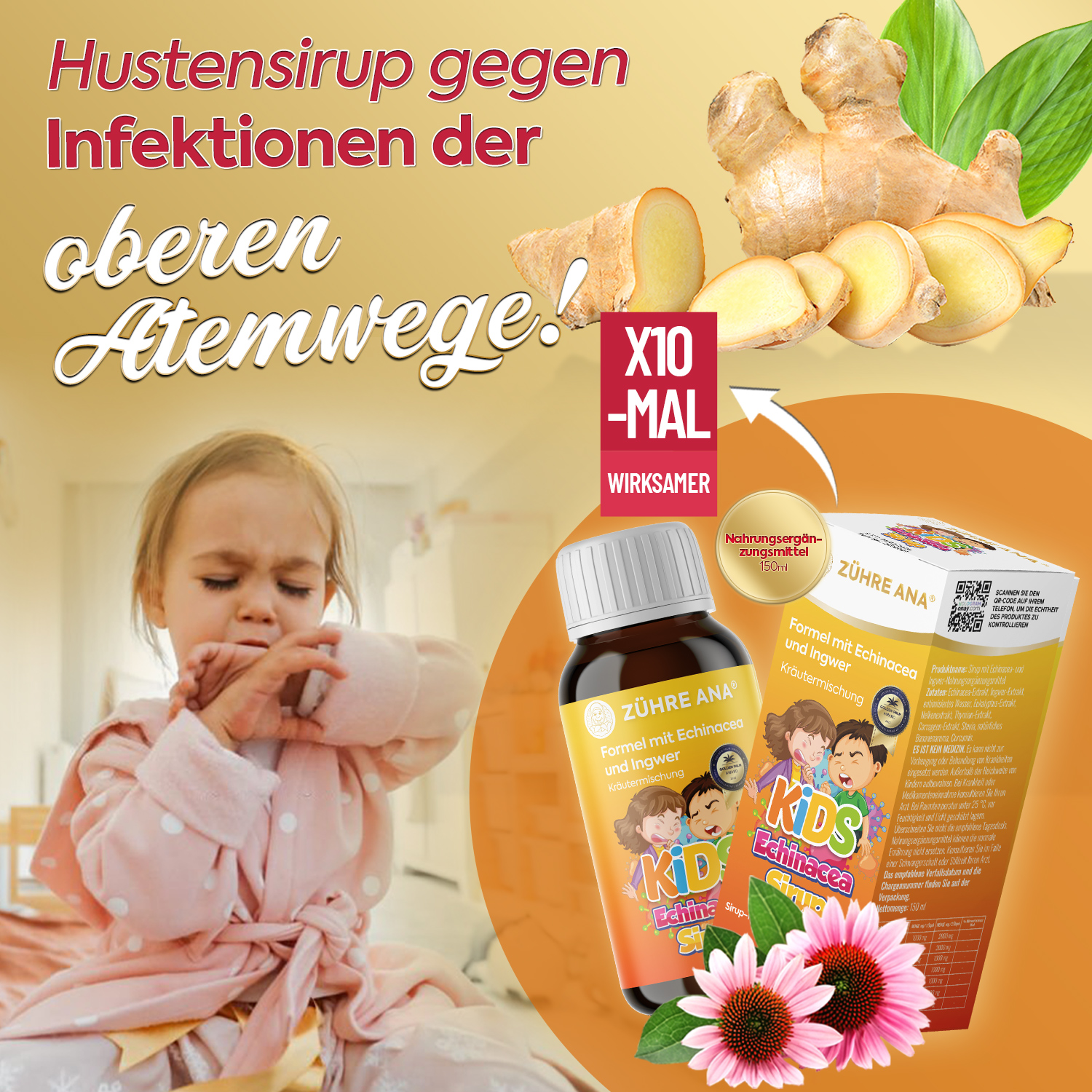 Zühre Ana Ekinezya Şurubu - ekinezya ve zencefil ekstreleri (150 ml) - Görsel 5