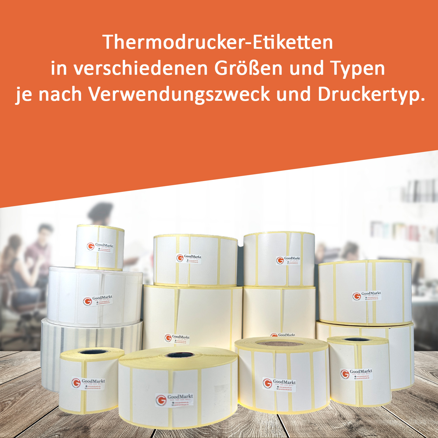 GoodMarkt Thermodirekt Etiketten selbstklebend | 50x30 mm 1 Rolle, weiß, 230 Etiketten - Görsel 5
