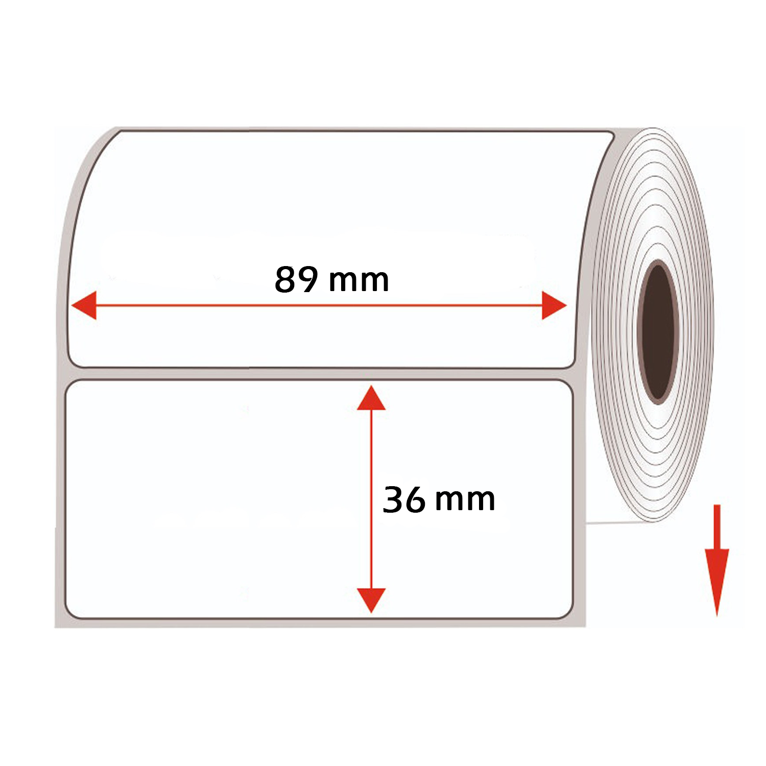 GoodMarkt Thermodirekt Etiketten selbstklebend | 89x36 mm 1 Rolle, weiß, 1000 Etiketten - Görsel 4