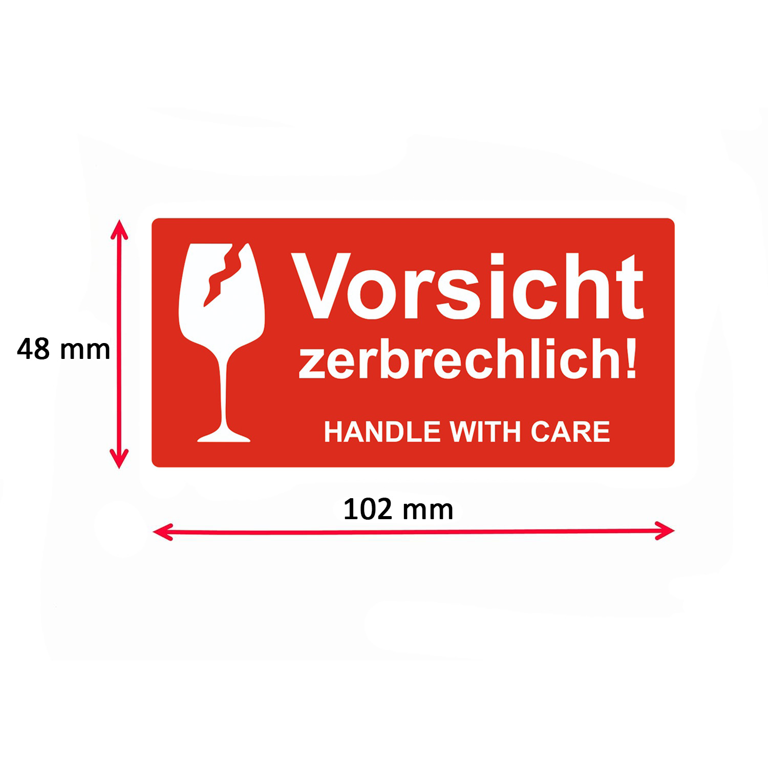 GoodMarkt zerbrechliche Warnaufkleber – 102 x 48 mm selbstklebende 250 Etiketten - Görsel 3