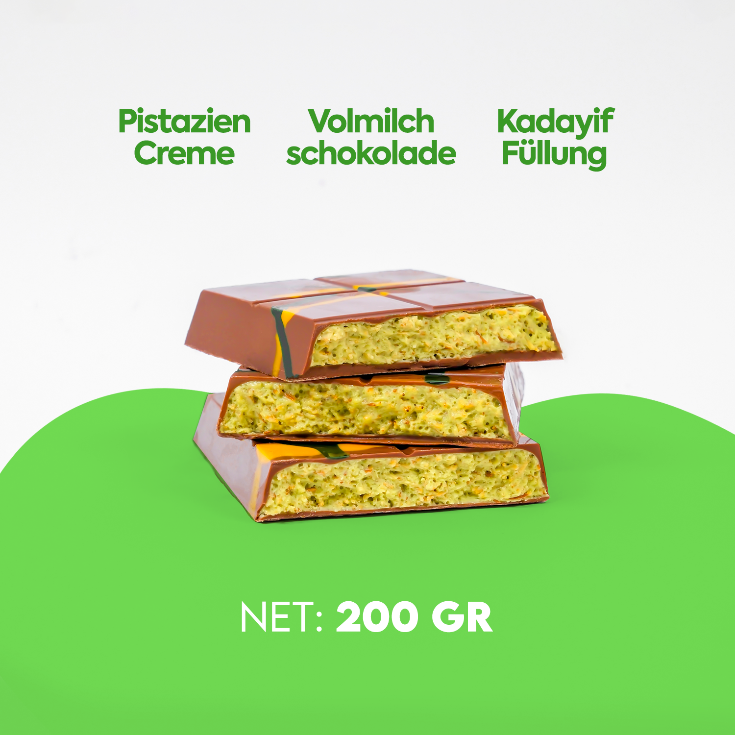 WeNatur dubai schokolade pistazie - 200g pistaziencreme dubai schokolade - Görsel 6