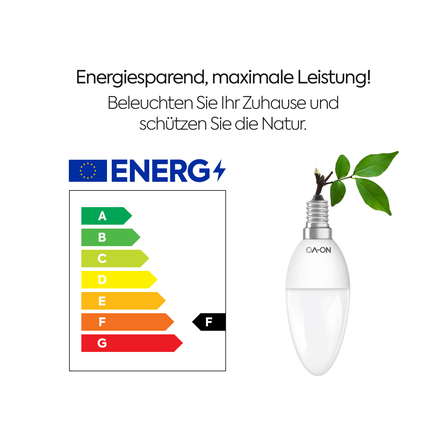 LED-Lampen E14- Kerzenform, kaltweiß (6500K), 630 Lumen, 7W = 40 - Görsel 2