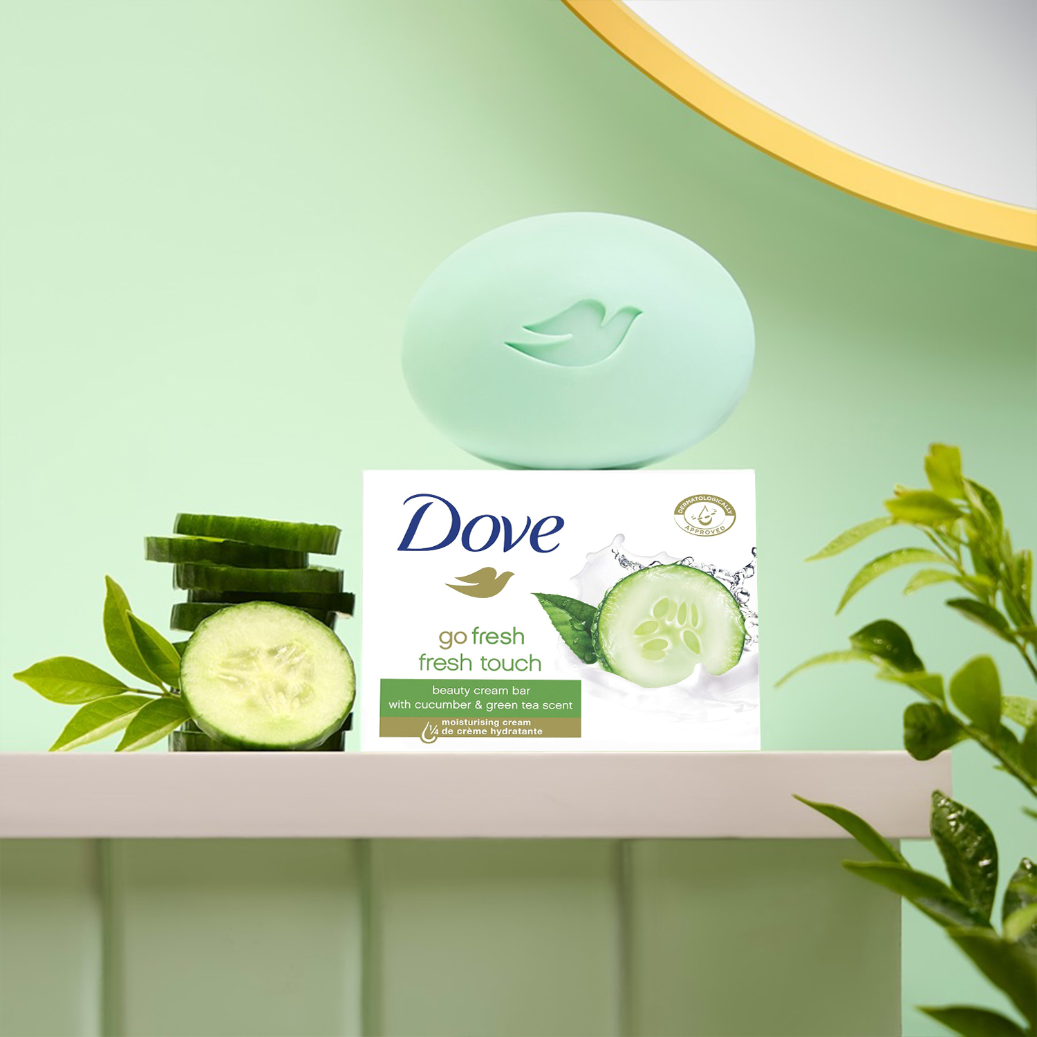 Dove Fresh Touch Seifenriegel, Gurken- und Grüntee-Duft - Görsel 4