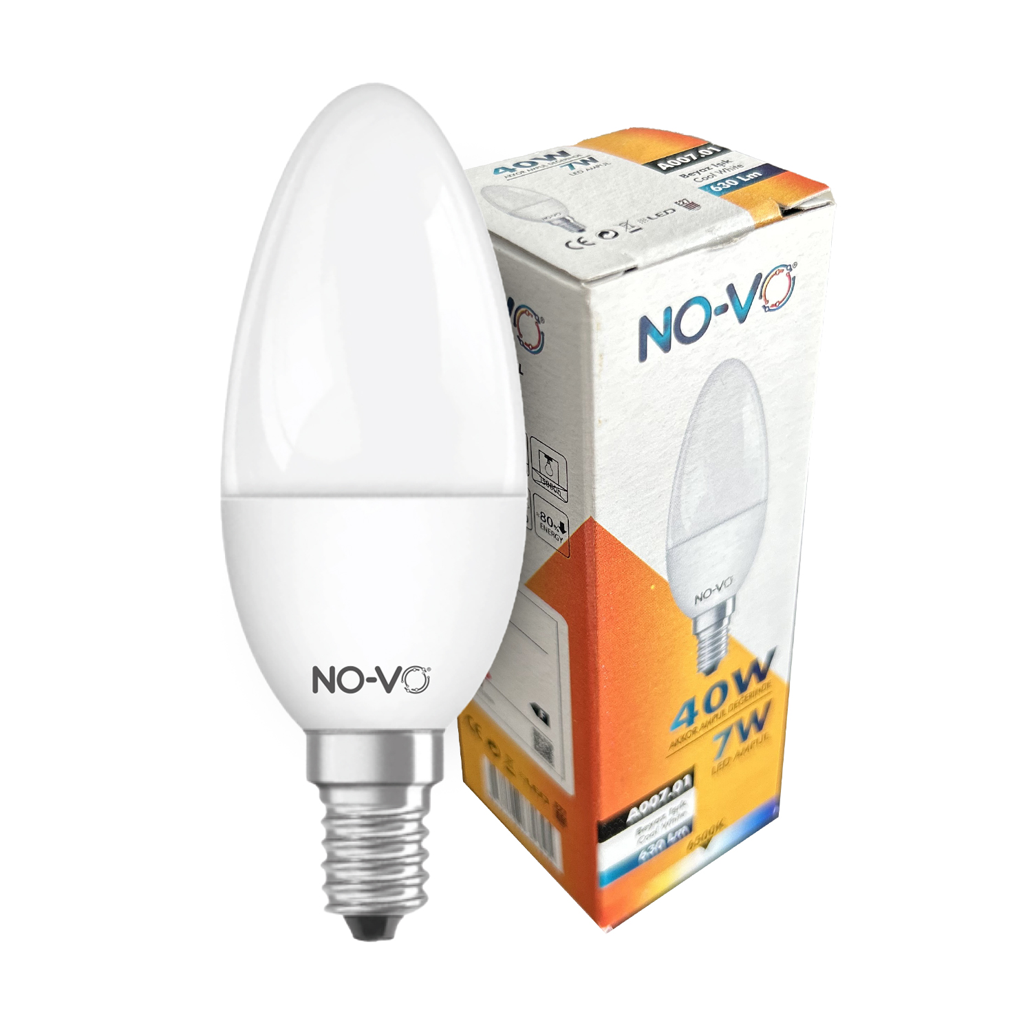 LED-Lampen E14- Kerzenform, kaltweiß (6500K), 630 Lumen, 7W = 40 - Görsel 6