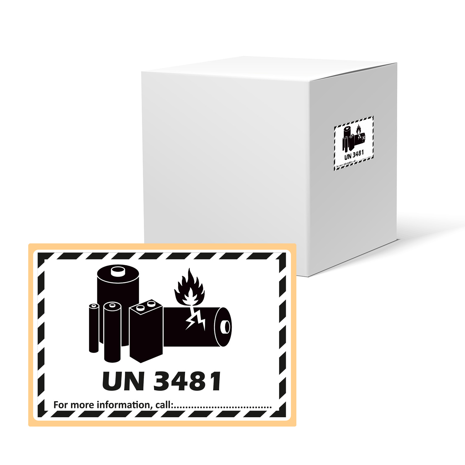 GoodMarkt Transportetiketten, Gefahrgutetiketten UN 3481 selbstklebend 150x100 mm, 50 Etiketten/Rolle