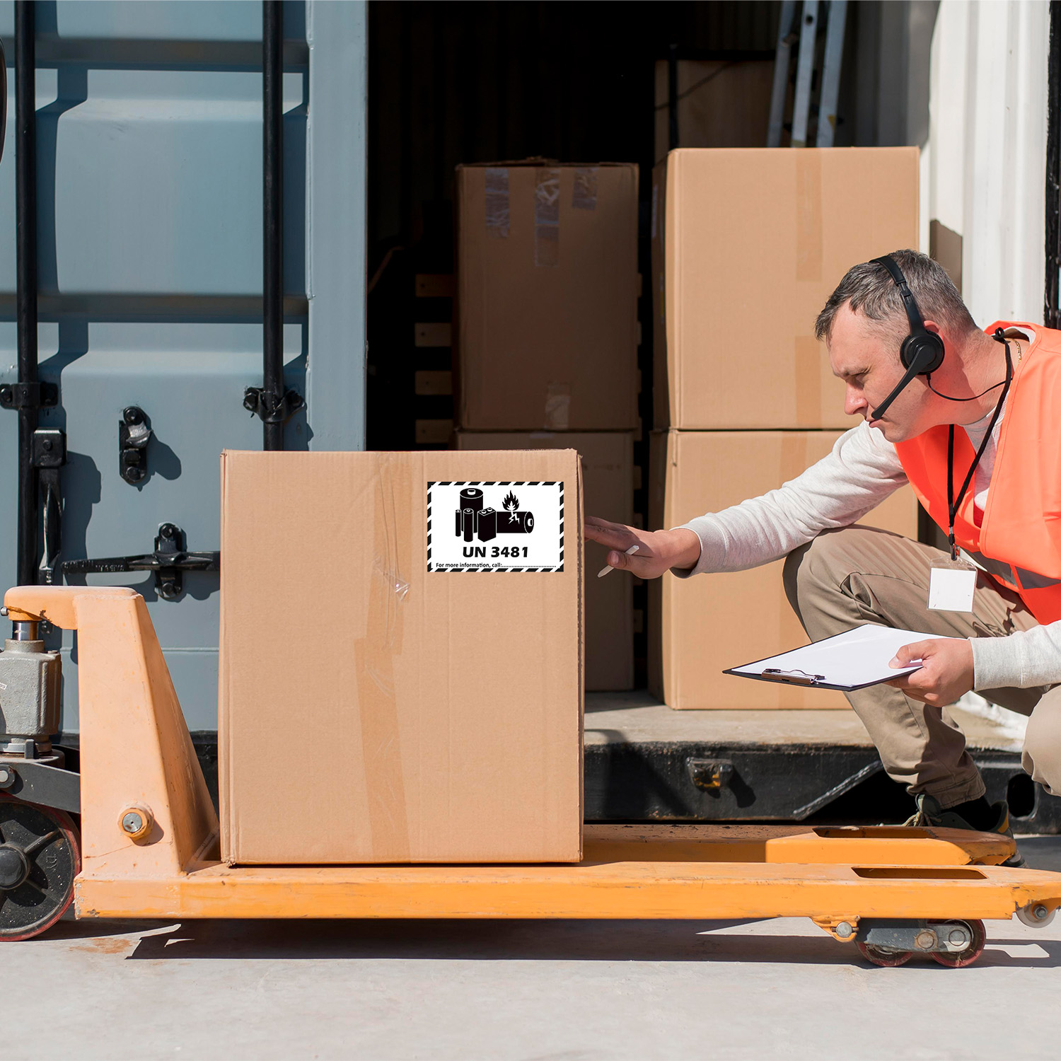 GoodMarkt Transportetiketten, Gefahrgutetiketten UN 3481 selbstklebend 150x100 mm, 50 Etiketten/Rolle - Görsel 4