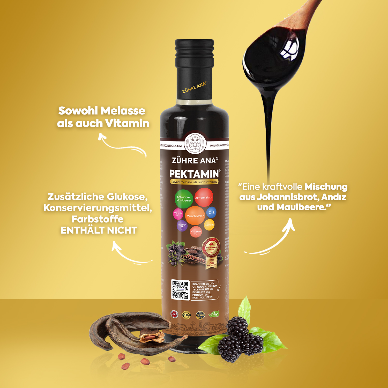 Zühre Ana Pektamin Sirup - Nahrungsergänzungsmittel mit Melasse und Vitaminen - Görsel 2