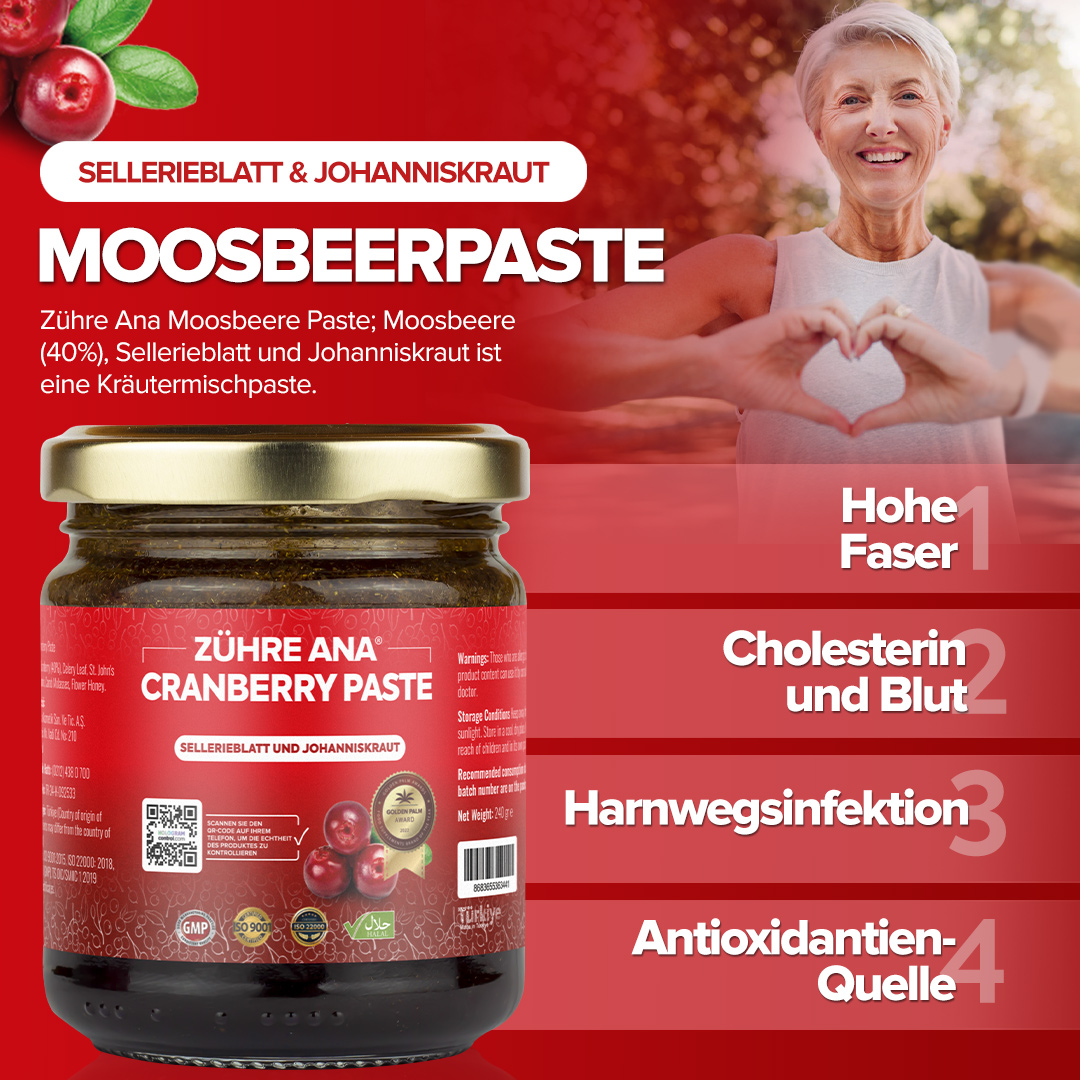 Zühre Ana Cranberry Paste – Gesundheit der Knochen, Harnwege und des Immunsystem - Görsel 3
