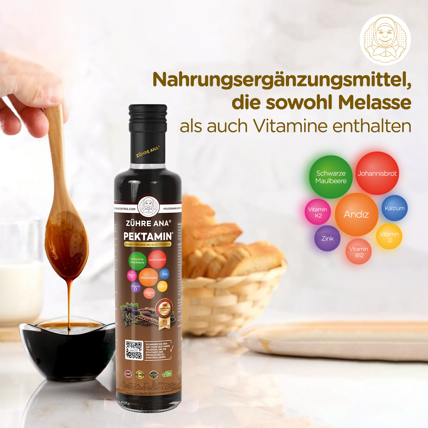 Zühre Ana Pektamin Sirup - Nahrungsergänzungsmittel mit Melasse und Vitaminen - Görsel 3