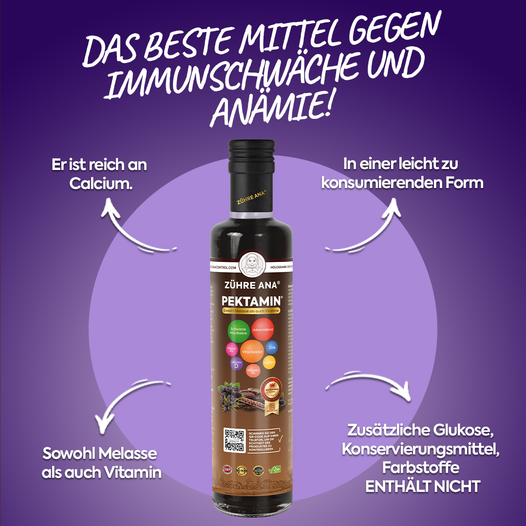 Zühre Ana Pektamin Sirup - Nahrungsergänzungsmittel mit Melasse und Vitaminen - Görsel 7