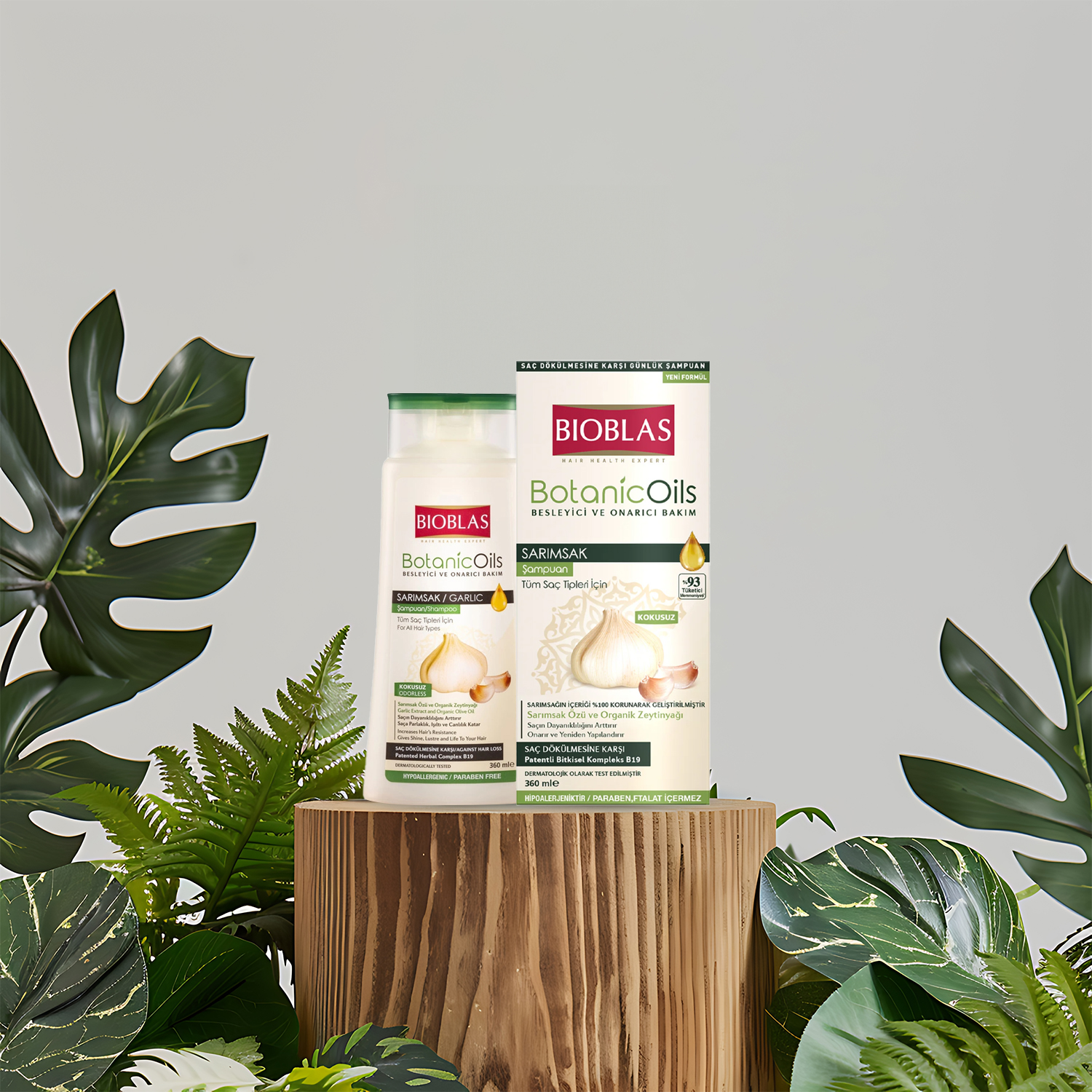 Bioblas Knoblauch Shampoo 360ml Geruchlos Haarausfall Frauen Männer - Görsel 3