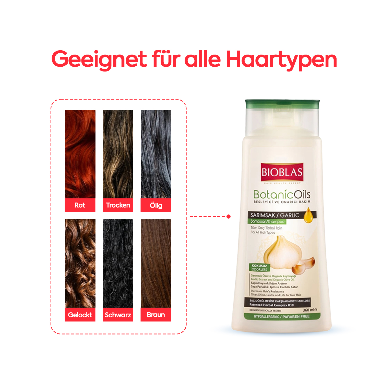 Bioblas Knoblauch Shampoo 360ml Geruchlos Haarausfall Frauen Männer - Görsel 4