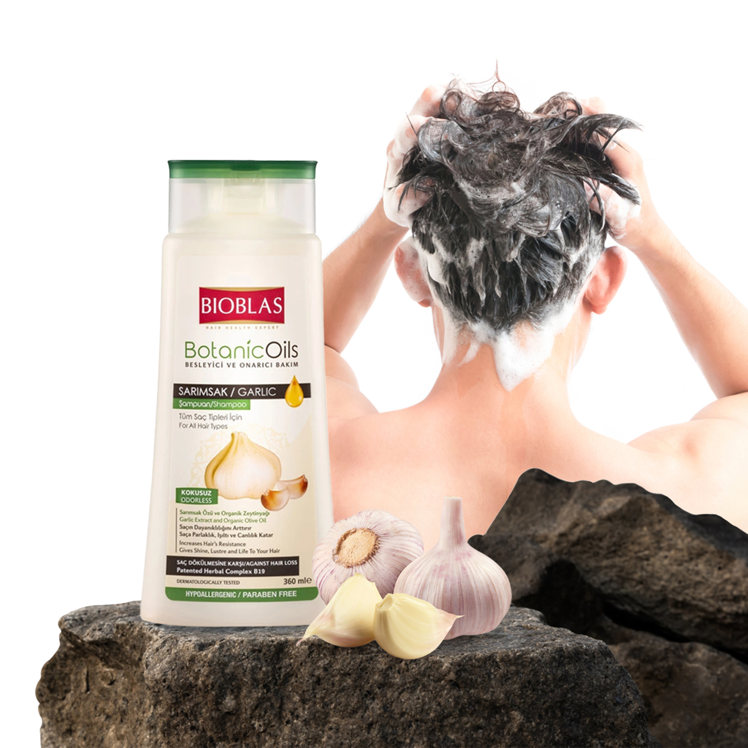 Bioblas Knoblauch Shampoo 360ml Geruchlos Haarausfall Frauen Männer - Görsel 5